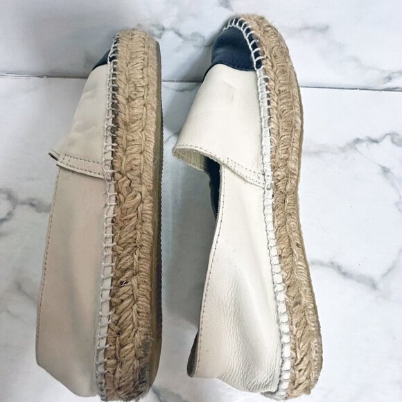 Woman's leather black and cream espadrilles shoes size 39 - Picture 8 of 9